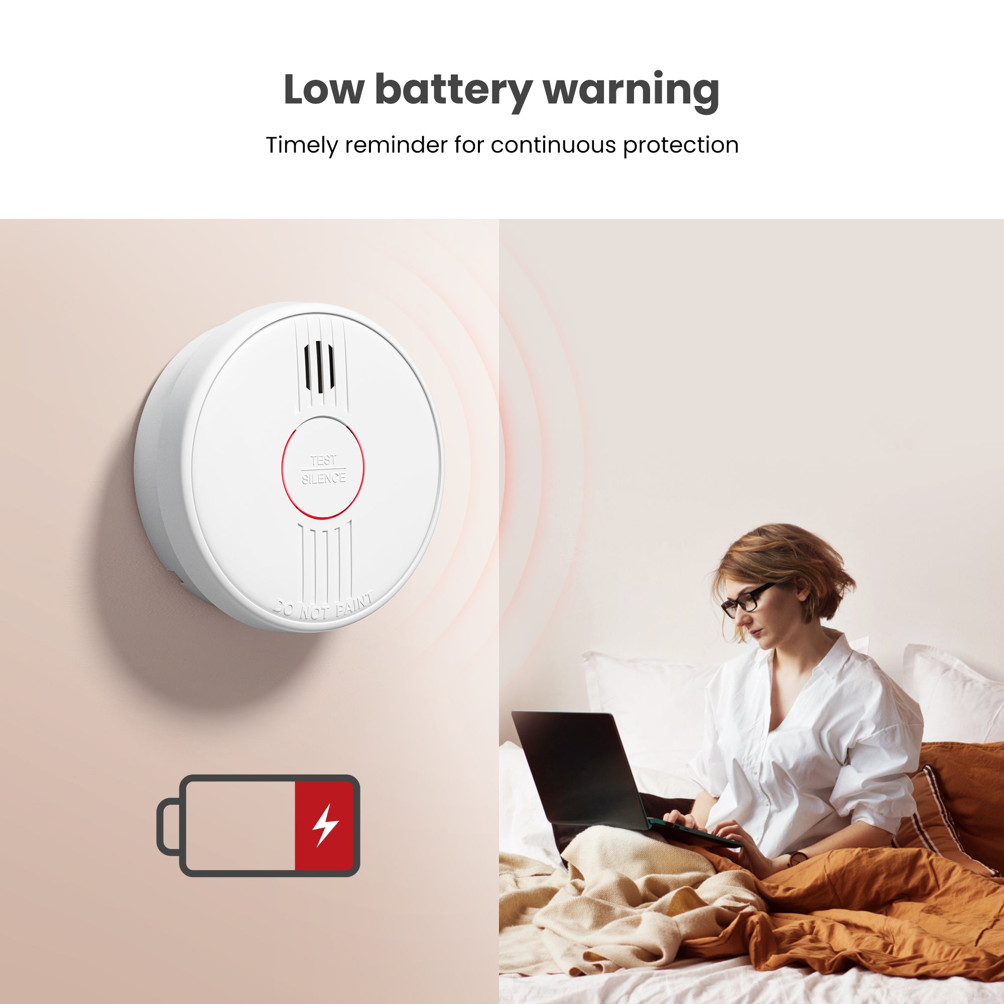 Putogesafe Détecteur De Fumée 10 Ans - Lot De 2 Avec Pile Remplaçable - Alarme 85dB